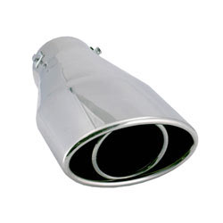 Oval exhaust tip 25105 features a round resonator inside the oval body for an aggressive look as well as improved exhaust tone