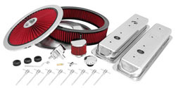 Chevy 350 engine shop chrome accessories