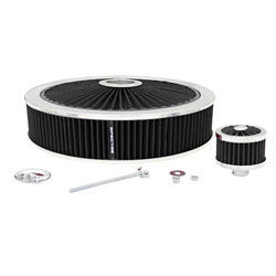 The Spectre Performance Extraflow Value Pak includes a 14” round Extraflow top, 14” x 3” HPR air filter, and Extraflow push-in crankcase breather available in red, black, blue, or white