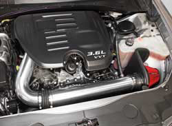 Spectre Air Intake 9028 installed in the engine bay of  Dodge Challenger and Charger