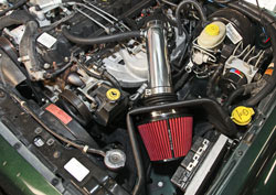 Engine bay shot with Spectre Intake of Jeep Cherokee XJ 4.0-liter inline six