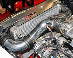 Spectre 4 inch O.D. Y pipe formed the basis of this Chevy LS engine swap intake