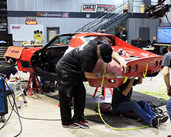 Once the tear down of the 48 Hour 1972 C3 Corvette was complete the build team began installing the new RideTech suspension
