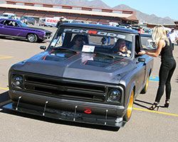 Brandy Morrow Phillips spent the entire weekend giving spectators, and fellow racers, rides in the PCH Rods C10-R