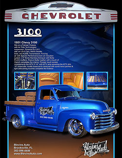 restored 1951 Chevy 3100 farm truck by Blevins’ Auto