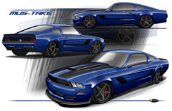 Brian Finch rendering of a 1967 Mustang body with a 2011 Mustang front end