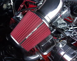 Greg Hacker chose dual Spectre universal air filters for low restriction and better performance on his Chevy Malibu SS