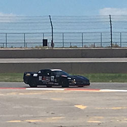 Driver Brian Hobaugh, pushing his Z06 to the limit even with his ABS brake issues.