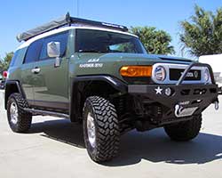 The Toyota FJ Cruiser is a rugged retro styled SUV inspired by classic Toyota FJ40 Land Cruiser models sold from 1960-1984