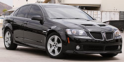 The 2008-2009 Pontiac G8 had an optional 6.0L V8, and in 2009 a GXP version of the G8 was offered bumping up power output to 415 horsepower