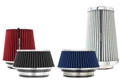 Spectre's multi-flange clamp on air filter are available in various sizes, heights and colors