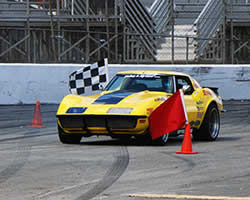 Chris Smith in the 48-hour Corvette with a Spectre Performance air intake at the Holley LS Fest Grand Champion