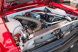 1970 Chevy Nova engine bay featuring Spectre intake