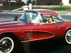 Greg Thurmond in his father's 1963 convertible Corvette