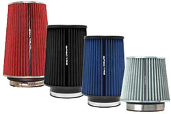 Spectre Performance air filters in a wide variety of shapes, colors, and sizes