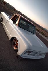 The 1967 Tre 5 Customs Chevrolet C10 rides on a full air suspension