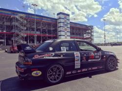 Passenger side view of the EVO at Charlotte Raceway