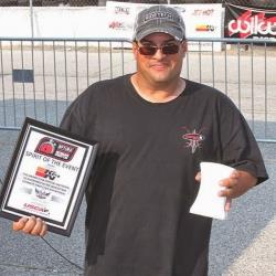 View of Rodney Prouty with his Spirit of the Event award