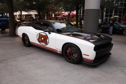 2016 Dodge Challenger Hellcat at the 2016 SEMA show with custom suspension and wheels