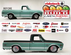 Picture of the 48 Hour C-10 before and after rendering for the Barrett-Jackson Auction at Westworld