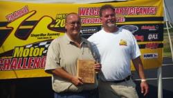 Picture of Bret Voelkel accepting his award for 2nd place finish at the Motor State Challenge