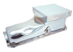 Spectre oil pans are availablein unfinished steel, triple chrome plated steel, and polished aluminum