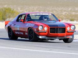 Mary Pozzi in her Inferno Orange '73 Camaro on Spring Mountain Road Course during 2011 OUSCI