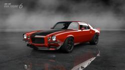 Mary Pozzi's Inferno Orange '73 Camaro in the video game Gran Turismo 6